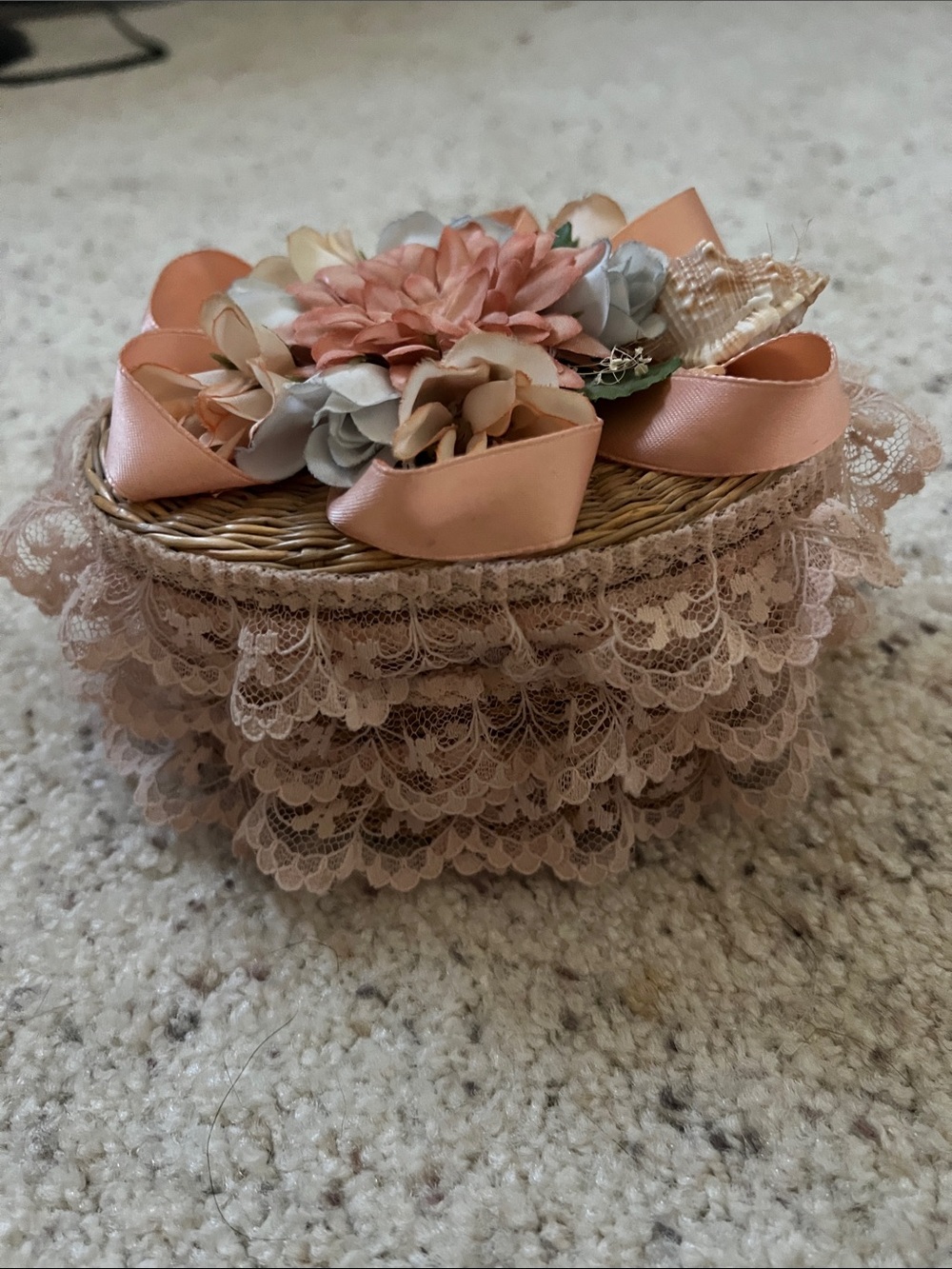 Decorative Lace Trinket Basket
